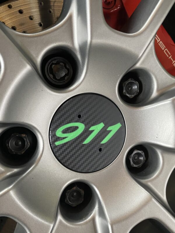 Porsche Carbon Look 76mm Hub Cap - Image 3