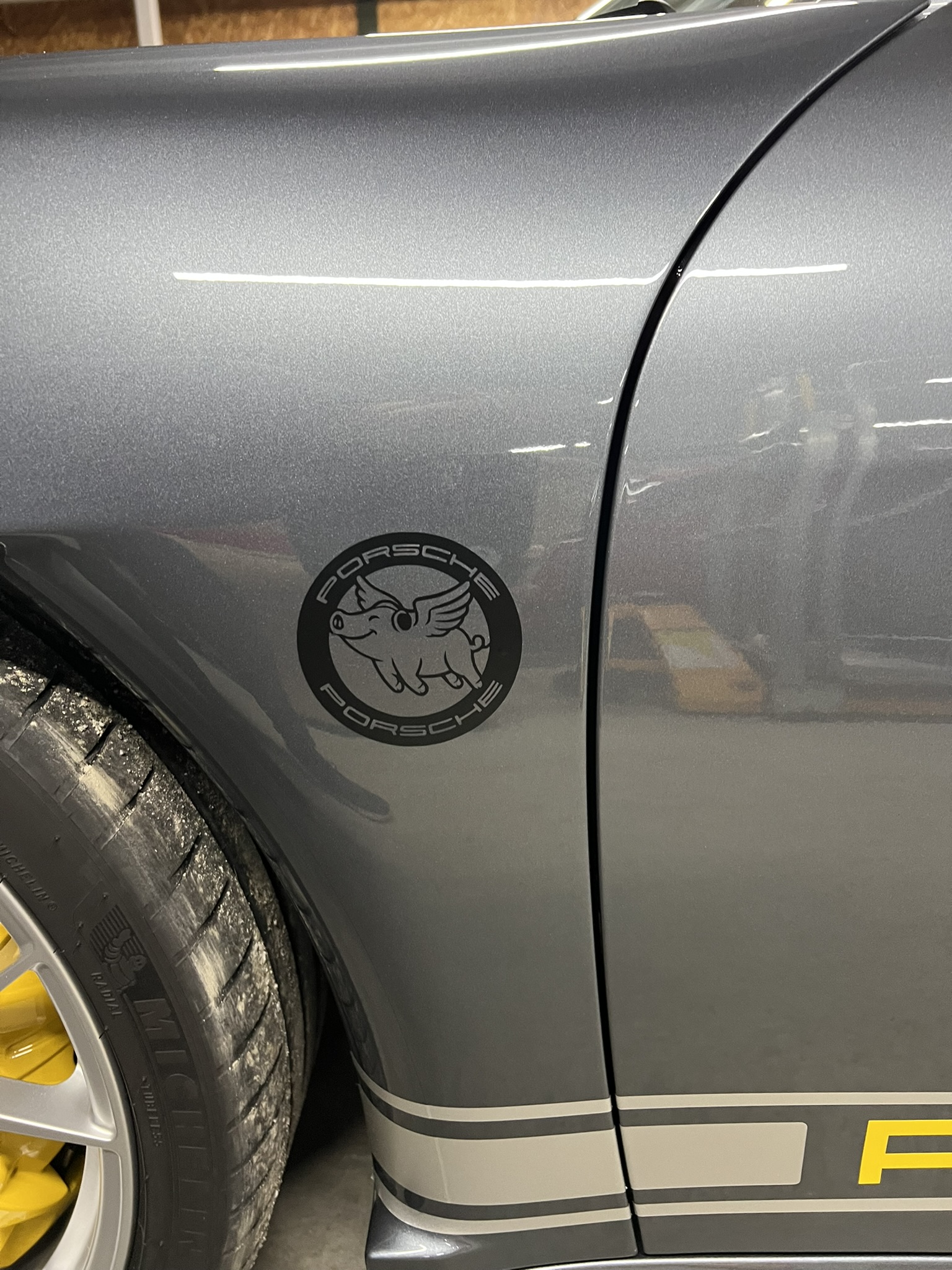 Flying Pig With Headphones Porsche Decal Set - Image 6