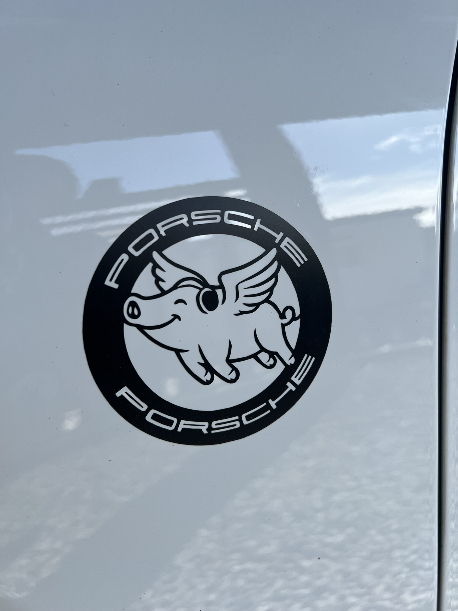 Flying Pig With Headphones Porsche Decal Set